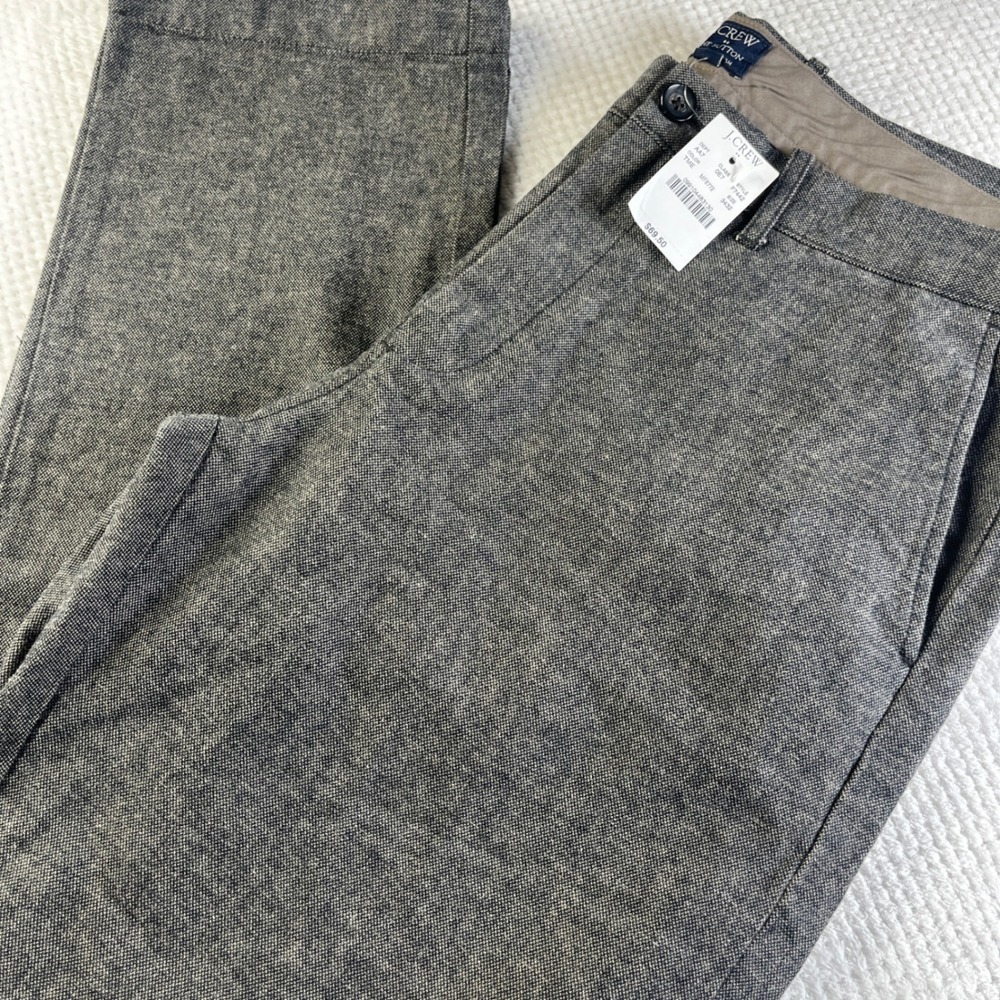 J. Crew The Sutton Pants Mens 34x32 Gray Tweed Blend‎ Casual Dress Trousers